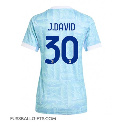 Juventus Jonathan David #30 Fußballbekleidung Auswärtstrikot Damen 2025-26 Kurzarm